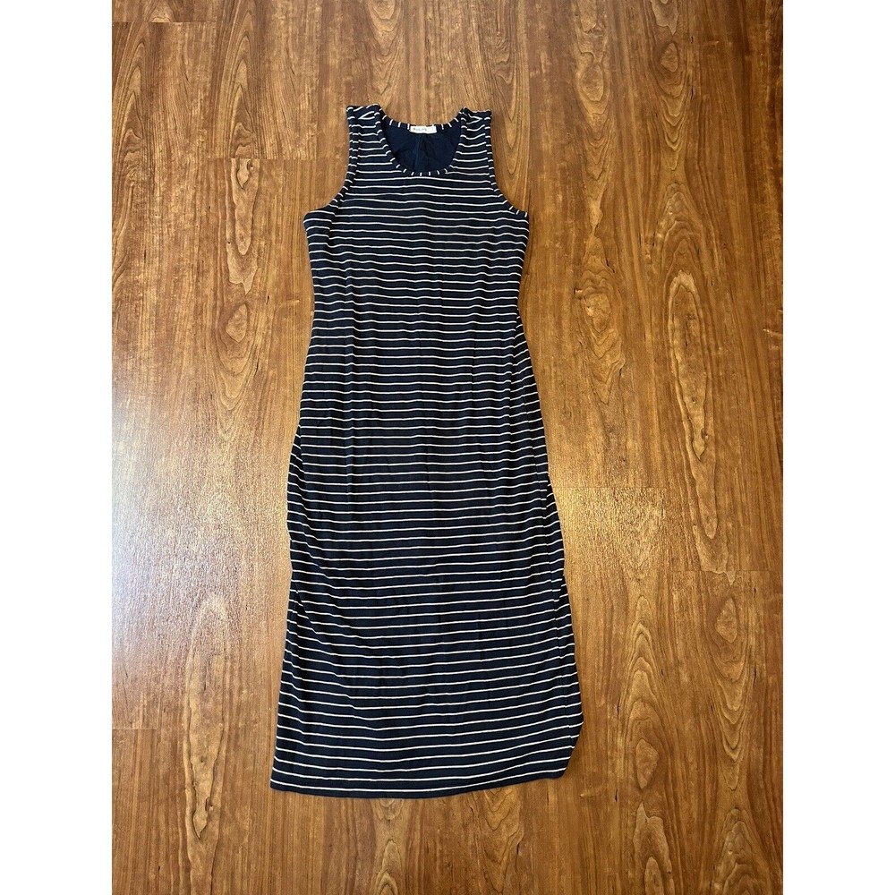 Marine Layer Lexi Daytime Rib Midi Dress in Blue & White Women’s Large Stripes